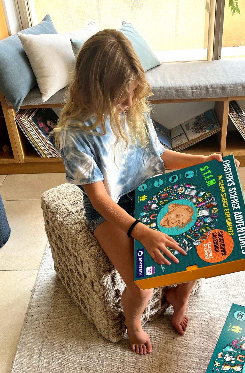 Einstein Jumbo Science Kit 2025Countdown-Kalender Adventskalender 24 atemberaubende Wissenschaftstricks für Kinder,inspiriert von Einsteins spielerischer Neugier. MINT-Weihnachtsgeschenk