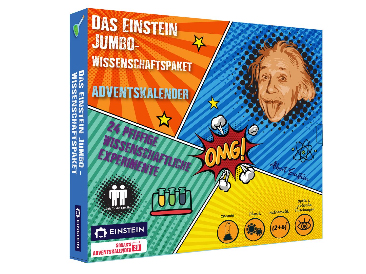 VORBSTELLUNG 2024 Einstein Jumbo Science Kit — Countdown-Kalender Adventskalender 24 atemberaubende Wissenschaftstricks für Kinder,inspiriert von Einsteins spielerischer Neugier. MINT-Weihnachtsgeschenk