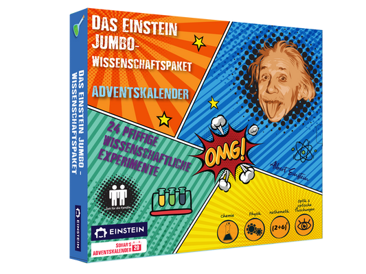 VORBSTELLUNG 2025 Einstein Jumbo Science Kit — Countdown-Kalender Adventskalender 24 atemberaubende Wissenschaftstricks für Kinder,inspiriert von Einsteins spielerischer Neugier. MINT-Weihnachtsgeschenk